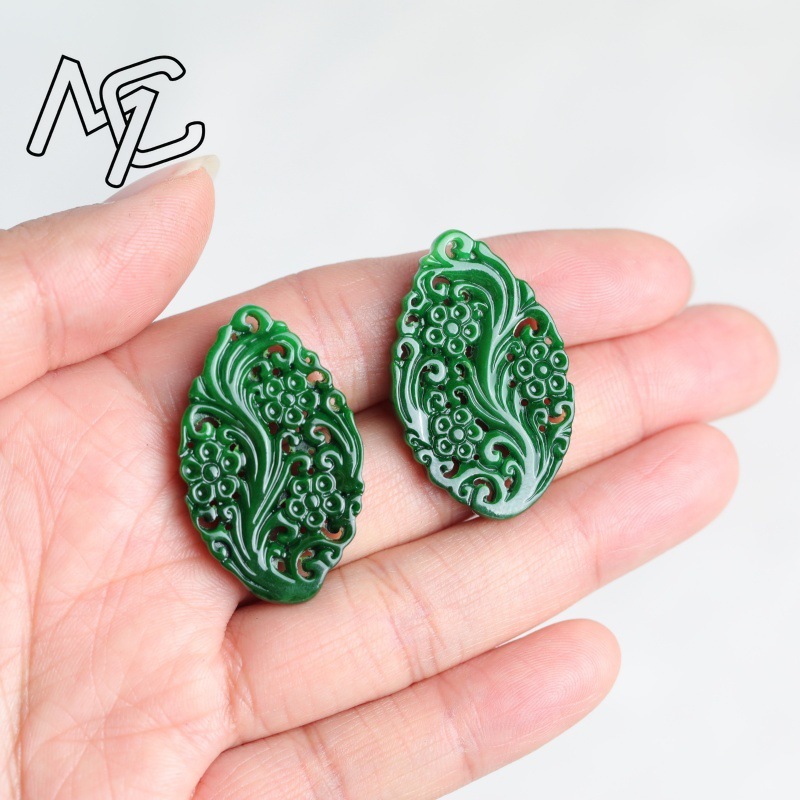2 pièces de jade naturel, cyan - Earrings avis et prix