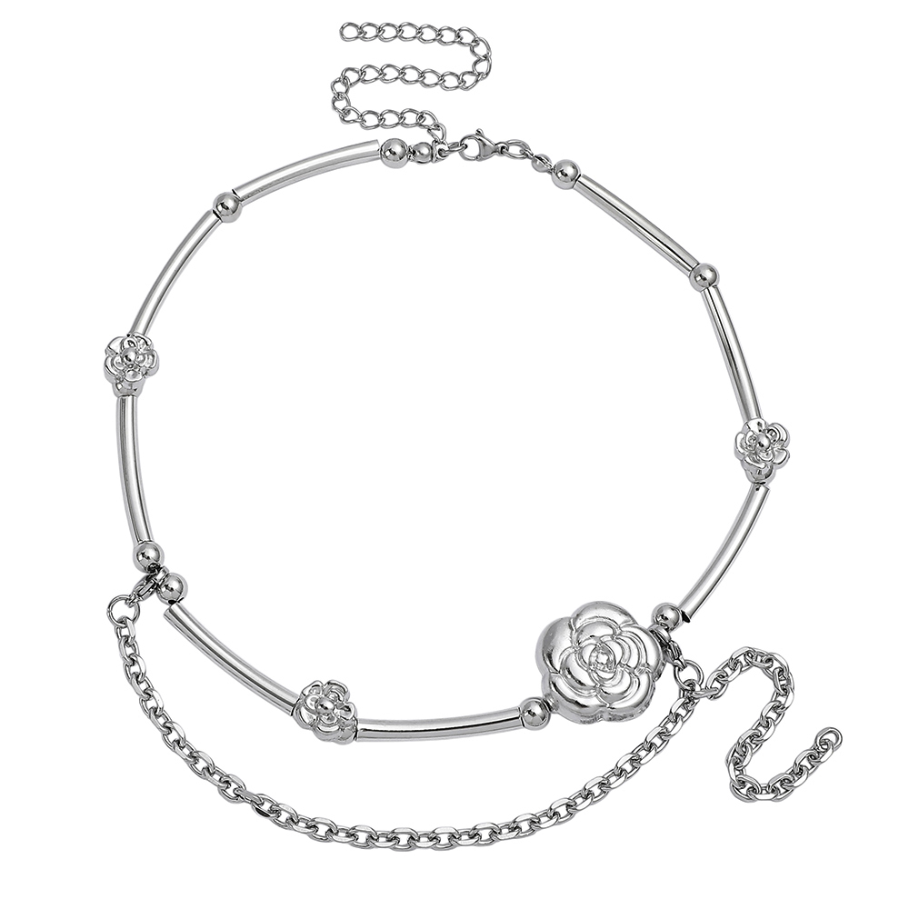 Collier ras du cou camélia est - Layered Pendant Necklace Aesthetic avis et prix