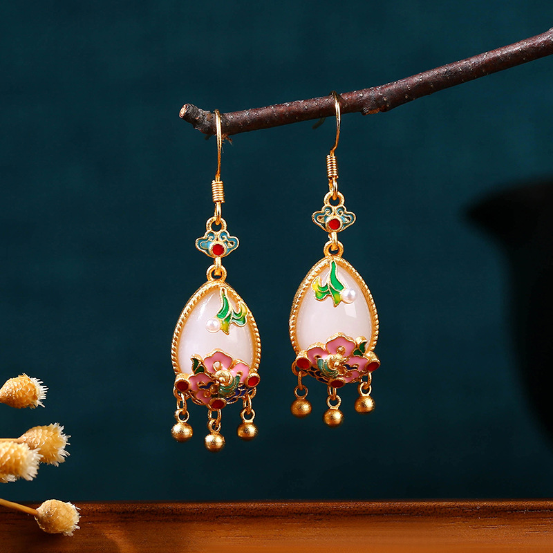 Boucles d'oreilles en jade nat - Earrings avis et prix