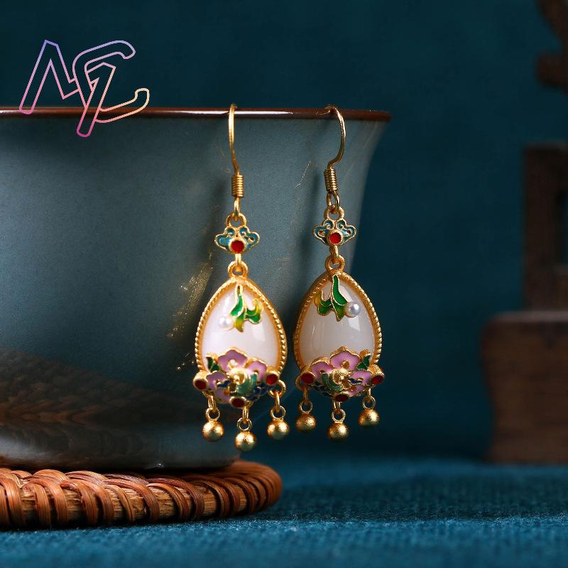 Boucles d'oreilles en jade nat - Earrings avis et prix