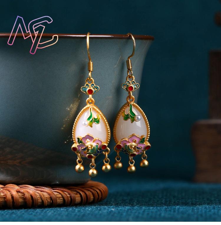 Boucles d'oreilles en jade nat - Earrings avis et prix