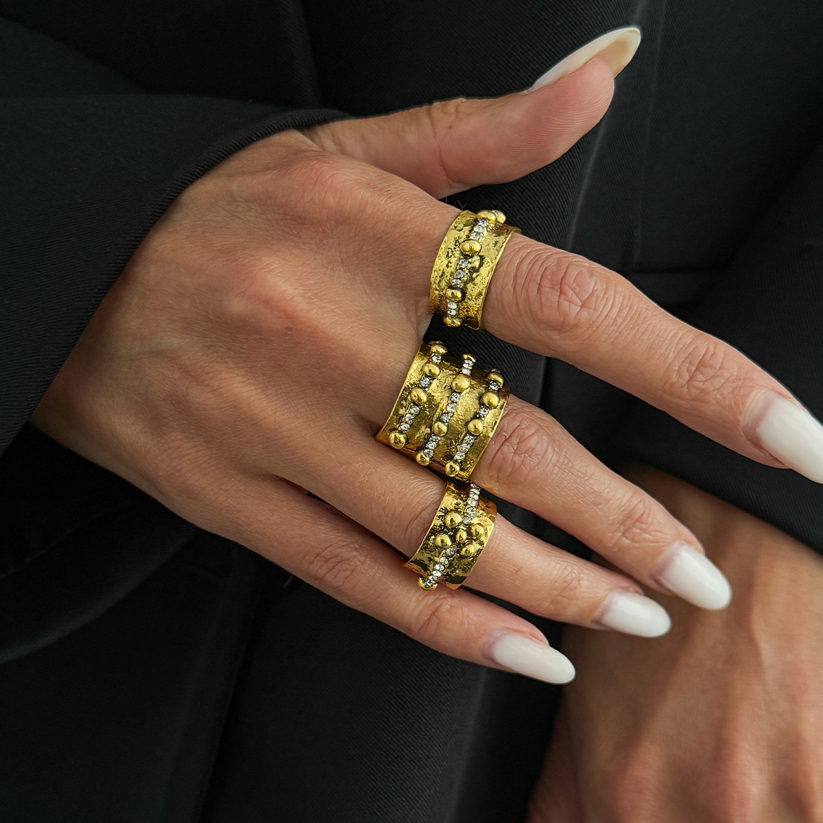 Lot de 3 bagues ouvertes ajust - Vintage Punk Knuckle Rings Set avis et prix