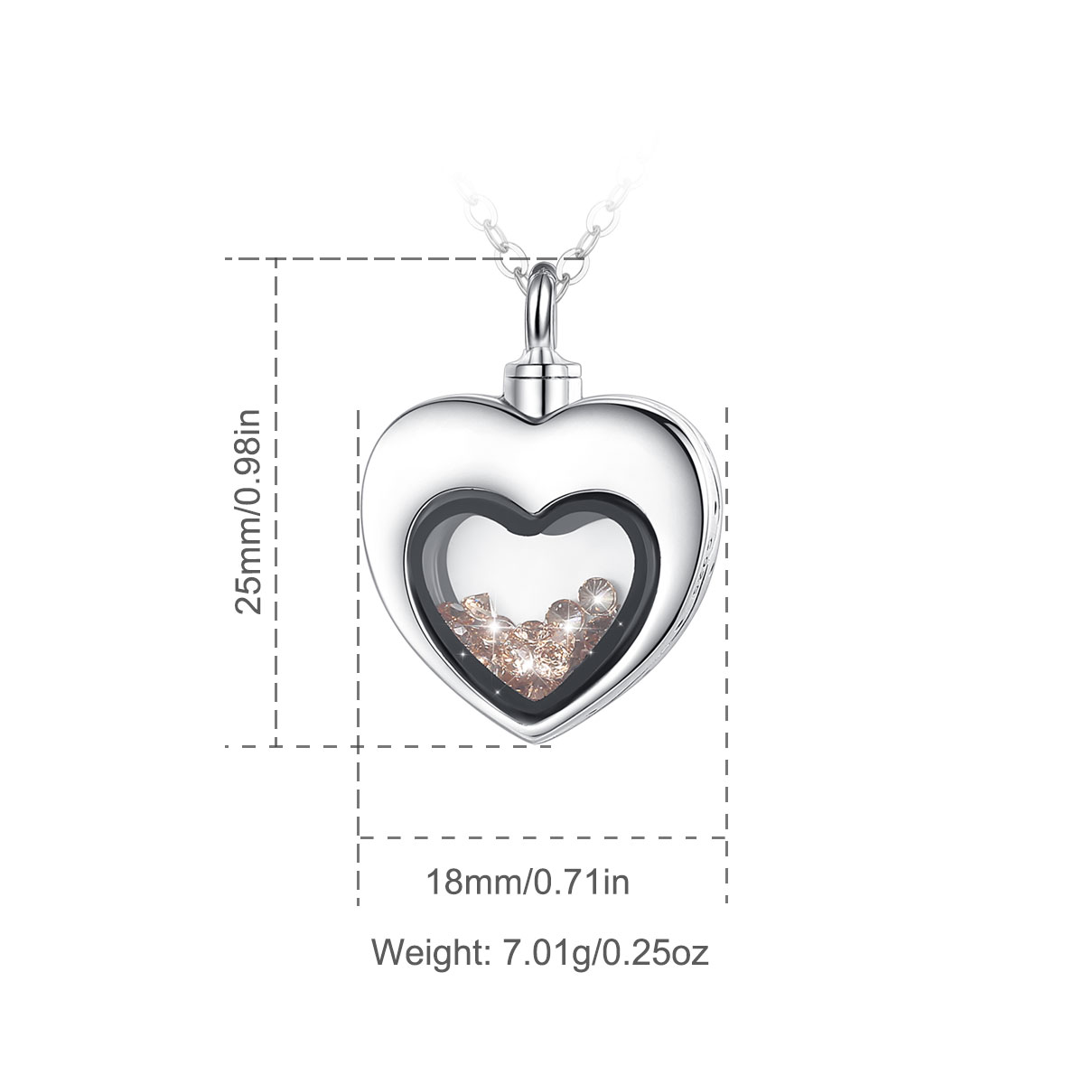 Eudora argent Sterling coeur m - Heart Locket Necklace Photo avis et prix