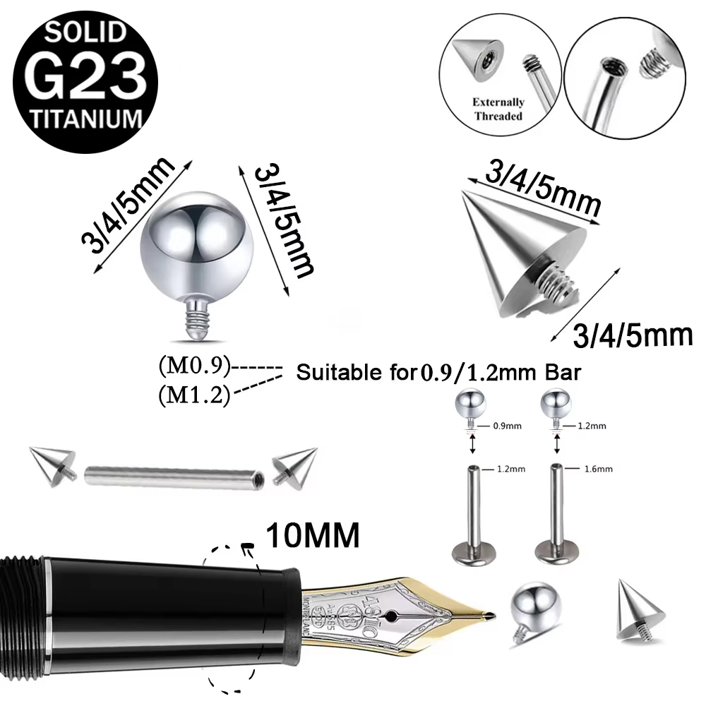 10/20pcs G23 Titanium Ear Stud - Body Jewelry avis et prix