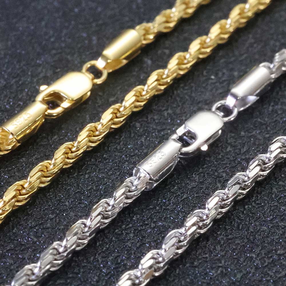 ESKEEM 3MM/5mm hommes femmes P - 925 Sterling Silver Chain Necklace Men avis et prix