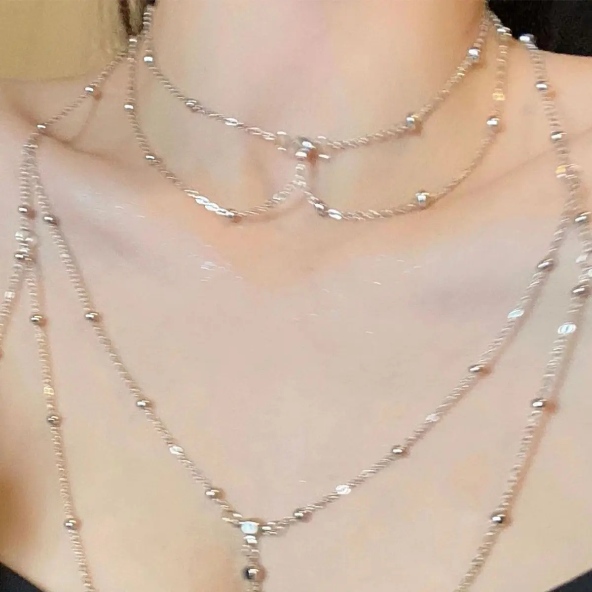 Bikini pendentif pompon biscui - Layered Pendant Necklace Aesthetic avis et prix