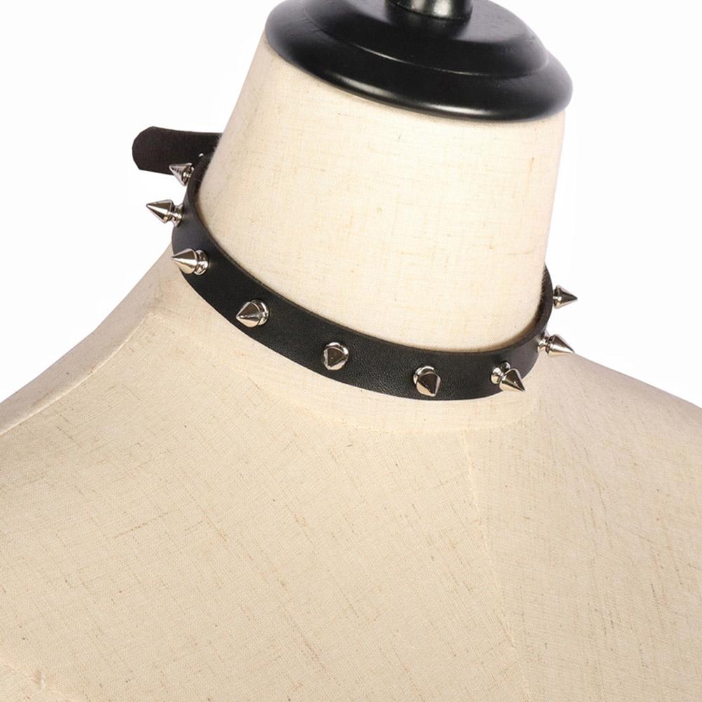 Collier ras du cou en cuir PU  - Goth Punk Spike Choker avis et prix