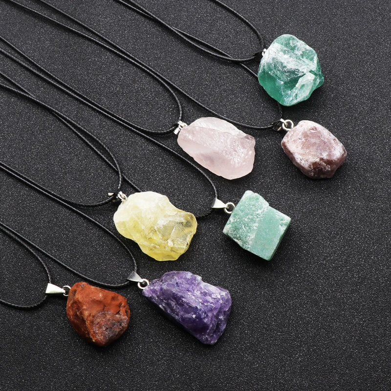 Collier de fleurs d'améthystes - Crystal Pendant Necklace Natural Stone avis et prix