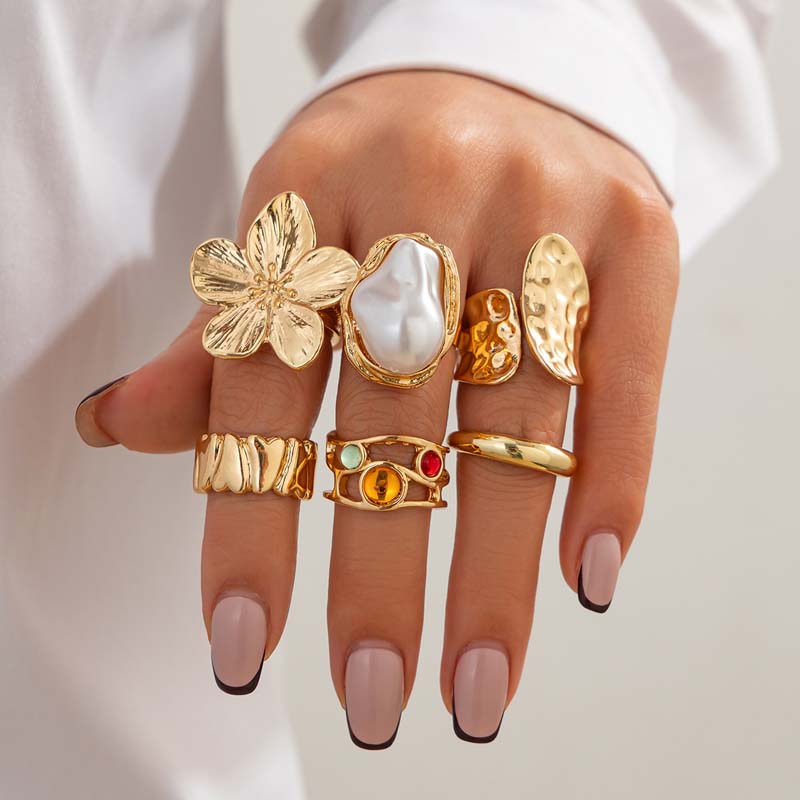 Lot de 6 bagues vintage en mét - Vintage Punk Knuckle Rings Set avis et prix