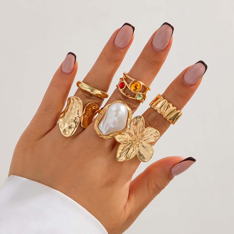Lot de 6 bagues vintage en mét - Vintage Punk Knuckle Rings Set avis et prix