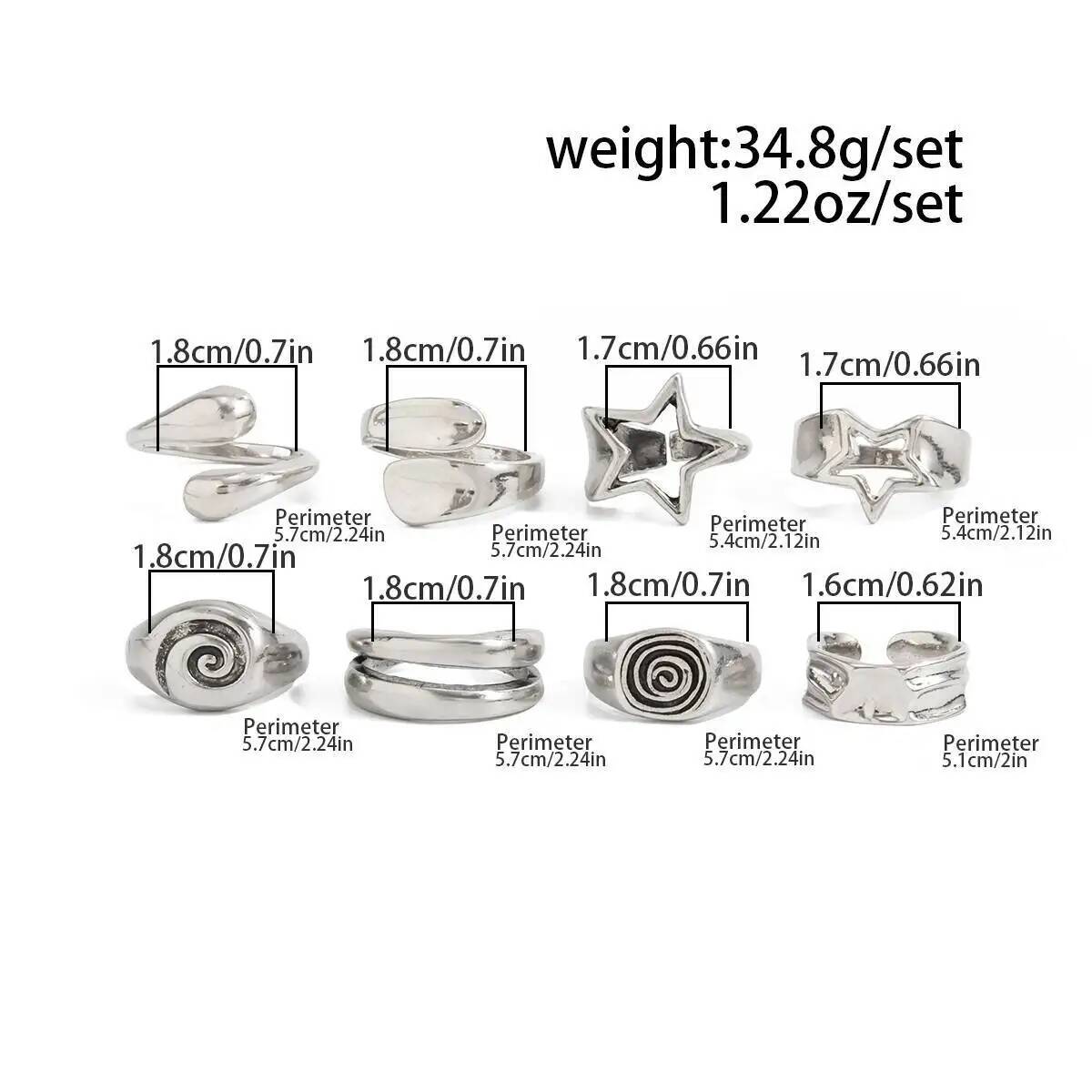 Ingemark Lot de 8 bagues ouver - Vintage Punk Knuckle Rings Set avis et prix