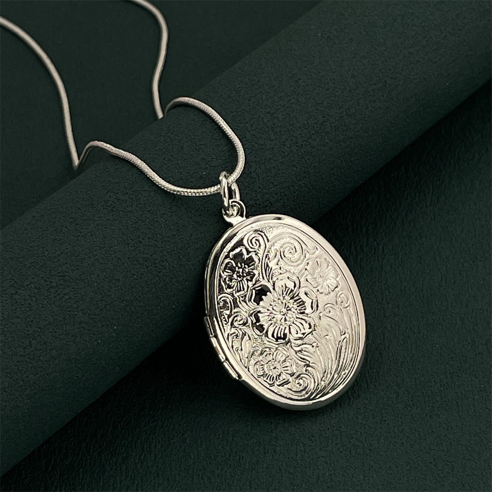 Collier pendentif cadre photo  - 925 Sterling Silver Chain Necklace Men avis et prix