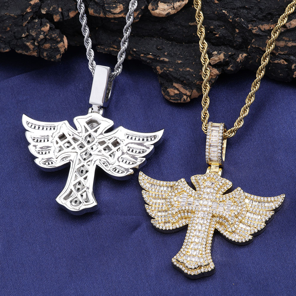 Hip Hop Full Diamond Plaqué Or - Cross Pendant Necklace Gold avis et prix