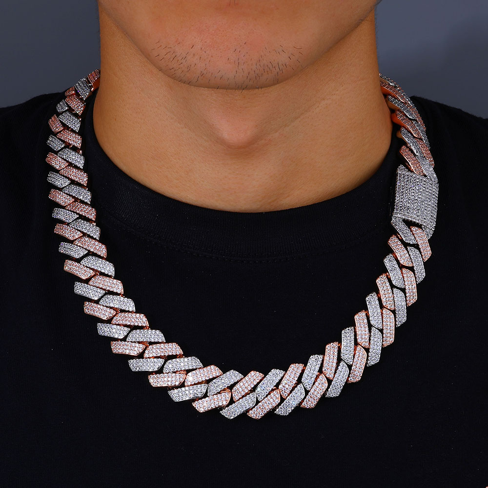 Collier Nuoya bicolore mosaïqu - Cuban Link Chain 12Mm avis et prix